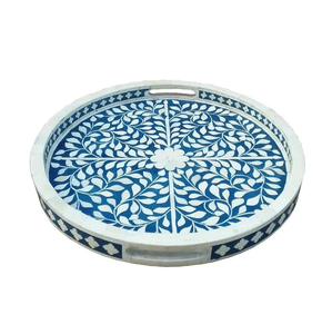Handmade Bone Inlay Tray Hexagon Shape Decorative Premium Quality Customized Size and Shape Solid Bone inlay Tray - Product Image 4