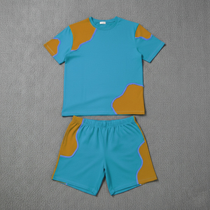 Wholesale <b>t</b> Shirt and Shorts Men Set Two Piece Summer Sweat Shorts Set <b>T</b>-shirt for logo Custom Men <b>t</b> Shirts - Product Image 4