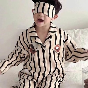 Nouveau style de vêtements de nuit pour enfants coréens (garçons et filles)-Printemps/Automne 2025-Ensemble de vêtements de maison à manches longues-Ensemble deux pièces <span class=keywords><strong>Merlot</strong></span> - Product Image 3