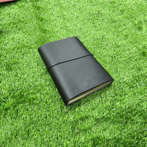Couverture de carnet A5 en cuir de vache noir professionnel, étui pour carnet de notes en cuir véritable tanné de qualité supérieure, organiseurs de papeterie élégants - Product Image 3