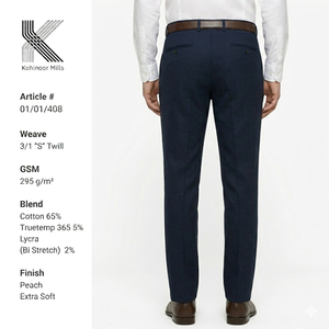 Pantalones Chinos Bi-Stretch Azul Marino Personalizados para Hombre, Trutemp 365 Spandex 295GSM, Pantalones de Vestir Casuales Elegantes, Fabricante OEM ODM - Product Image 3