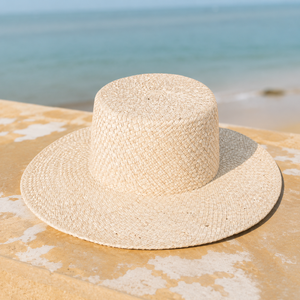 Sombrero de Sol Natural de Lontar con Bordado a Mano, Estilo Dobby, Unisex, para Playa, Pesca y Viajes - Product Image 1