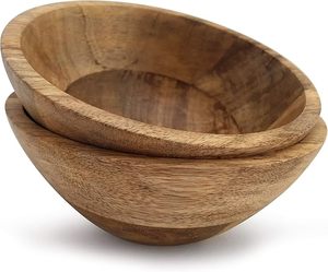 Cuencos de Madera Natural Ecológicos Hechos a Mano con Asa, Estilo Japandi, para Servir en Fiestas y Restaurantes - Product Image 3