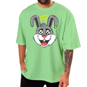 Camiseta de talla grande con cuello redondo de algodón orgánico pesado con logotipo serigrafiado personalizado, Camiseta lisa de gran tamaño para hombre, camiseta tejida con logotipo frontal - Product Image 6