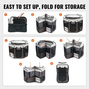 Corral Plegable Premium para Mascotas de 36 Pulgadas, Corral Portátil para Perros, Jaula Impermeable de Tela Oxford 600D para Cachorros o Gatos - Product Image 6