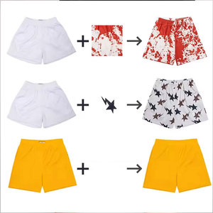 <b>Men's</b> <b>Yellow</b> Solid Mesh Drawstring <b>Shorts</b> Breathable Casual Sport <b>Short</b> Mid Waist Polyester Material - Product Image 6
