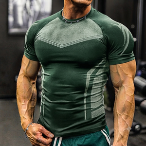 T-shirt de sport pour homme, compression, fitness, musculation, été, décontracté, prix bas - Product Image 4