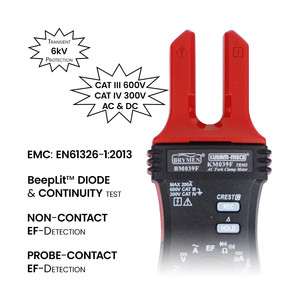 Multimètre à fourche numérique TRMS avancé de haute qualité 1000V AC/DC étanche à l'eau et à la poussière avec enregistrement KUSAM MECO KM 891 pour usage industriel - Product Image 6