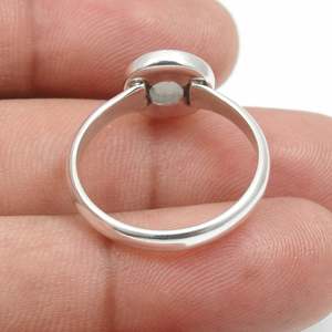 Bague en argent sterling 925 de qualité supérieure avec pierre précieuse naturelle aigue-marine taille coussin, faite à la main, vintage, unisexe, style bohème - Product Image 5
