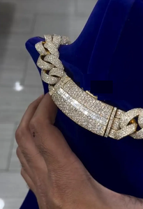 VVS Moissanite Diamond Cuban link <b>Chain</b> Iced Out Moissanite Diamond Custom <b>Initial</b> Luxury Statement <b>Chain</b> Gift For Him Her - Product Image 6