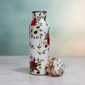 Bouteille d'eau en cuivre pur à motif floral |   Fabricant en gros de gourdes écologiques et étanches pour la salle de sport, le bureau et les voyages - Product Image 2