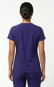 SUBHAY Women's Purple <b>Scrub</b> Top With Front Pockets Hospital <b>Uniform</b> Wear - Product Image 4