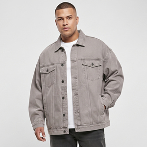 Chaqueta Vaquera Informal Estilo Urbano para Hombre, Cuello Camisero, Chaqueta de Mezclilla con Bolsillo en el Pecho, Tallas Grandes - Product Image 1