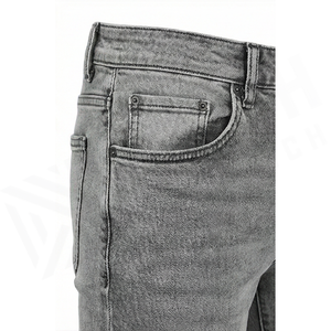 Jean slim en denim délavé pour homme, taille mi-haute, coupe droite, en coton, style décontracté, collection automne - Product Image 5