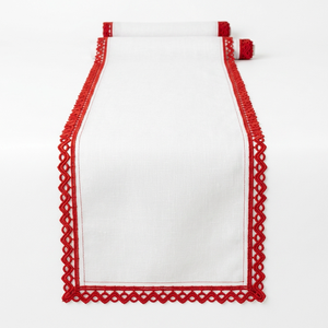 Dentelle guipure zigzag rouge vif 10 mm, écologique, 100 % polyester, OEM disponible, emballage de 20 mètres, accessoires pour chaussures et animaux de compagnie - Product Image 3