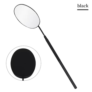 Handheld Metal <b>Makeup</b> <b>Mirror</b> 3X Magnification Single Side Purple Handle Oval Shape Desktop Style - Product Image 4