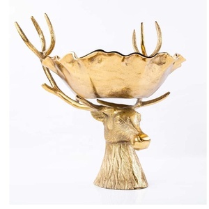 Statue de cerf de haute qualité avec bol amovible Snack fruits noix servant Table à manger bol en aluminium décor de cuisine prix de gros - Product Image 5