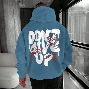 Sweat-shirt graphique unisexe personnalisé pour homme, imprimé bleu effet gouttelettes, en molleton de coton décontracté, streetwear d'hiver - Product Image 4