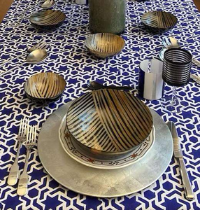 Cuenco de cuerno de buey indio hecho a mano, ecológico y pulido, para servir comida en hoteles, cuencos de cuerno de buey, bandeja de servir estilo rústico, decorativo con cuentas - Product Image 2