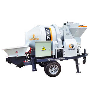 Hamac - Mezcladora de Cemento Industrial Montada en Remolque, Mezcladora de Concreto Móvil Portátil con Bomba HBT-15-10-45 62/72/85/92kW - Product Image 1