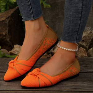 Mocassins légers à semelle souple pour femmes, nouvelle collection Printemps-Automne 2026, avec nœud décoratif color block, confortables et antidérapants, style décontracté - Product Image 2