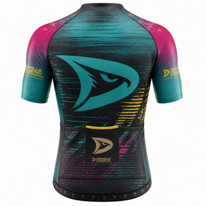 Maillot de cyclisme rétro Y2K personnalisé OEM pour hommes, manches courtes, maille respirante, impression par sublimation, maillot de vélo de route VTT - Product Image 3