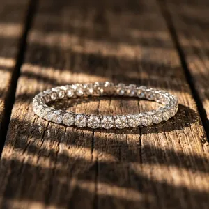 Pulsera de tenis de 11.40 CT, de moda, con diamantes cultivados en laboratorio de corte brillante, de oro blanco de 14K, claridad VVS2, color F, certificado IGI, unisex - Product Image 3