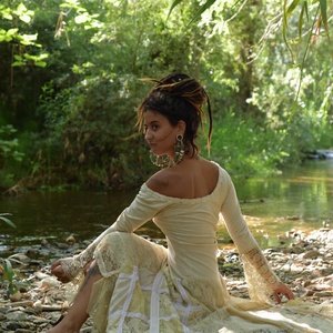 Vestido de Encaje Bohemio para Ceremonia, Vestido Asimétrico de Hada Élfica, Ligero y Fluido, Atuendo de Playa para Festival de Verano - Product Image 3