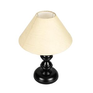 Black Modern Round <b>Table</b> Lamp Fabric Shade <b>Bedside</b> Tabletop Home Decor - Product Image 1