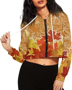 Sudaderas cortas sublimadas personalizadas y lavables para mujer, nuevo estilo, transpirables, última versión, sudaderas cortas sublimadas para mujer - Product Image 4