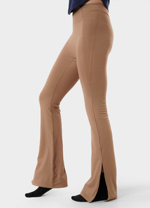 High Waist Full Length <b>Flared</b> Leg Yoga <b>Leggings</b> With Side Stripe Seamless Spandex Nylon Women Pants - Product Image 5
