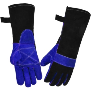 Gants de soudage industriels robustes en cuir de vachette renforcé, résistants à l'usure, à la chaleur et aux étincelles - Product Image 4