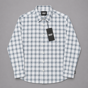 Chemise décontractée à manches longues en coton à carreaux pour homme, légère, boutonnée, respirante, tissée, fabriquée au Bangladesh - Product Image 2