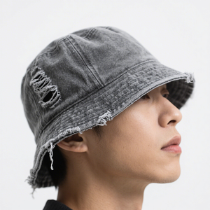 Chapeau Bob en Coton Effet Vieilli de Qualité Supérieure OEM 2026, Chapeau Bob Personnalisé avec Logo en Gros, Chapeau Bob en Jean - Product Image 6