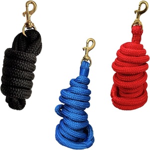 Nylon Horse Lead Rope Red Black Blue with Brass <b>Snap</b> <b>Hook</b> 6ft Length Durable Training Rope for Horses - Product Image 5