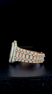 นาฬิกาข้อมือผู้ชายคุณภาพสูงสุด หรูหรา ตัวเรือนสแตนเลสประดับเพชรโมอิสซาไนต์  หน้าปัดแซฟไฟร์  ฝังเพชรเต็มเรือน ระบบออโตเมติก - Product Image 6