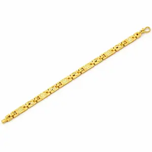 Elegante Brazalete de Oro Clásico de 22K para Hombre con Diseño de Eslabones Geométricos para Uso Diario y Especial, Acabado Premium - Product Image 1