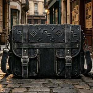 Hot Selling New Black Denim Men's Multifunctional Business Travel Crossbody Bag Waterproof Anti-theft Zipper Buckle <b>Backpack</b> - Product Image 3