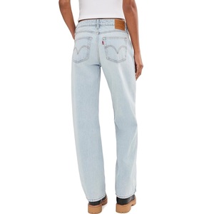 Jeans de mezclilla de mujer personalizados, novedades 2026, ecológicos, de secado rápido, estilo boyfriend, casual, con efecto desgastado, holgados, acampanados, de tela gruesa, al por mayor - Product Image 2
