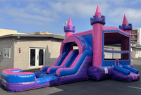 Château gonflable aquatique commercial pour filles, en PVC, pour locations événementielles, garantie 3 ans