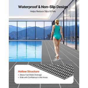 Tappeto Drenante Antiscivolo in PVC di Grado Commerciale 3 x 50 piedi, Tappetino Anti-Schizzi per Aree Umide, Tappeto Cavo a Rotolo per Esterni, Tappetino da Bagno - Product Image 2