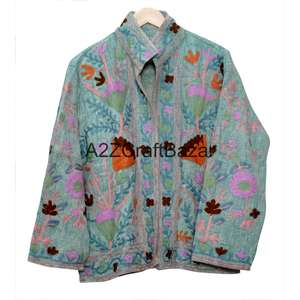 Veste bomber A2ZCraftBazar, broderie machine, motif floral, volants, col en V, coton écologique, respirant, hiver/printemps, fête - Product Image 6