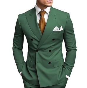 Classic Design Black Color Men Suit Groomsmen <b>Blazer</b> Men Wedding Suit Wholesale OEM Service 2pcs <b>Set</b> Double Breasted Men Suit - Product Image 2