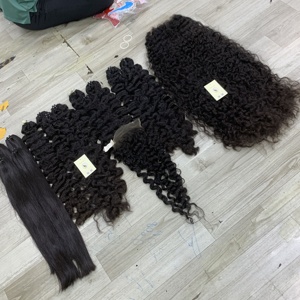 Extensions de cheveux de haute qualité, bouclés birmans, lisses naturels, mèches de cheveux vierges, dentelle suisse brute, fermeture HD 5x5, perruques - Product Image 3