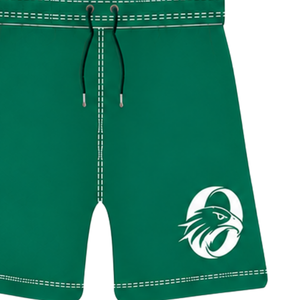 Pantalones Cortos de Rugby Verde Esmeralda y Blancos con Cordón Ajustable, Cintura Elástica, Ribete en Contraste, Personalizables, Transpirables, para Entrenamiento Deportivo y Equipos - Product Image 4