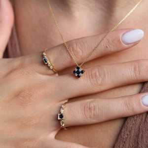 <b>Blue</b> Pendant <b>Necklace</b> IGI Certified Solid Gold Round Cut Simulated Gemstone 14k Lab Grown Accent Wholesale price Manufacture - Product Image 2