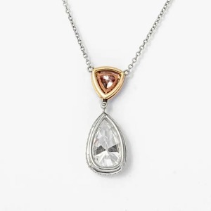 Collar con Colgante Solitario de Diamante Rosa Cultivado en Laboratorio, Corte Pera, 600 ct, Oro Blanco de 14K, Joyería Fina y Elegante para Mujer - Product Image 4