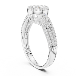 Anillo de Diamantes de Lujo con Alas de Ángel, Plata, para Mujer, Clásico, para Boda o Compromiso, Certificado IGI, Corte Brillante Redondo - Product Image 2
