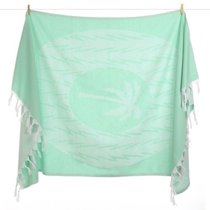 Toalla de baño con estampado de palmera de estilo Tropical, playa, con Jacquard, diseño patentado, marca privada, 100% algodón - Product Image 4