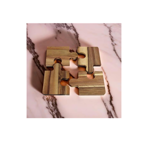 100% Natural wood Puzzle Coaster Elegant For Drink Mat <b>Table</b> Surface <b>Protection</b> For Home Bar Cafe Gifts For Sale - Product Image 2